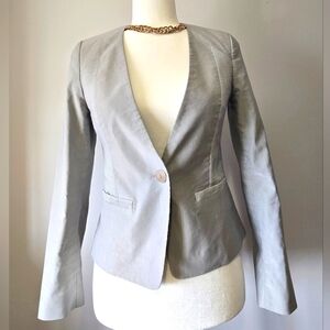 JUDITH AND CHARLES lightweight Coated Linen Gray Women's Blazer. Size 4